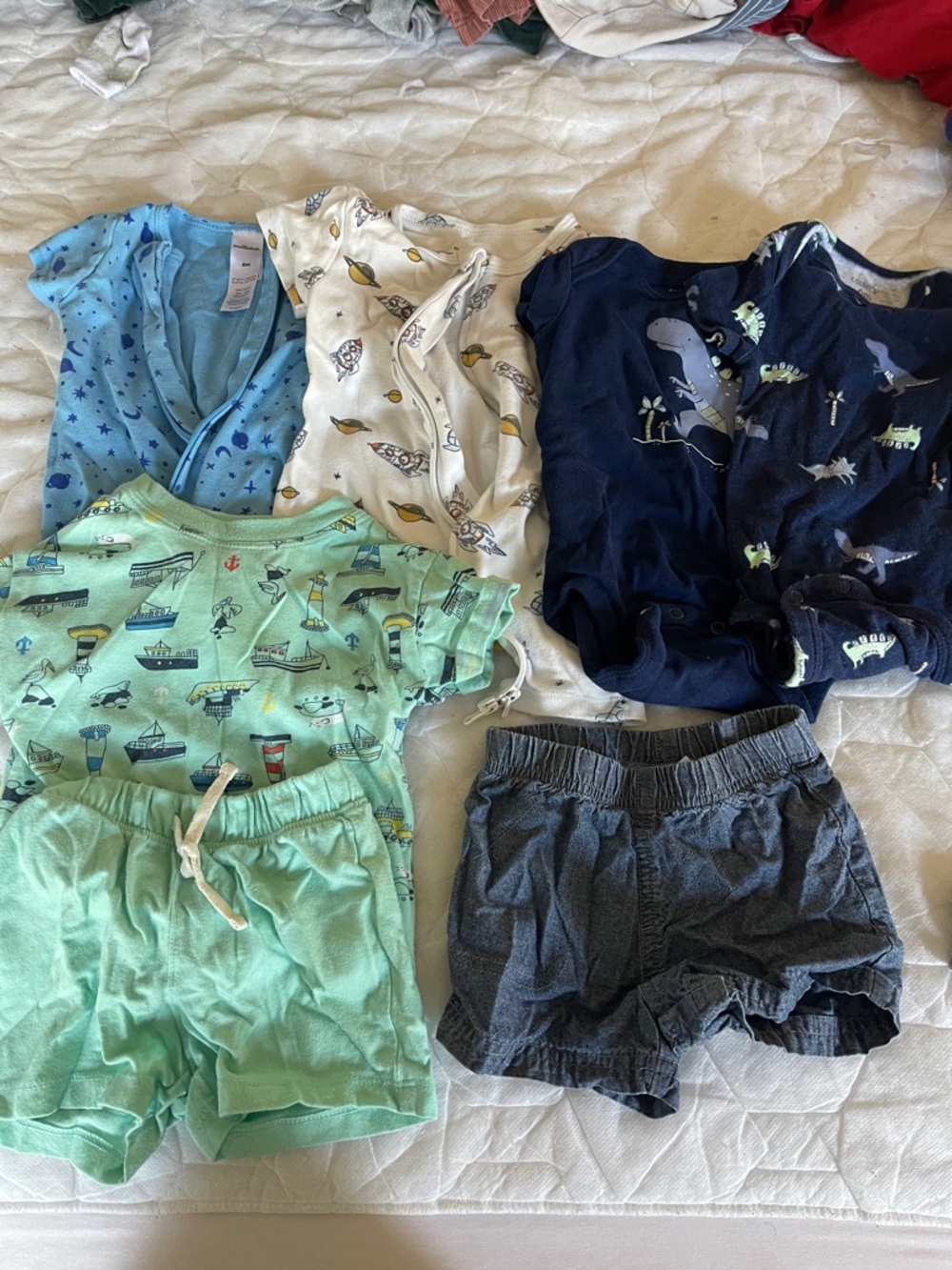 Mixed Baby Boy Summer Set - Mint, Navy, White